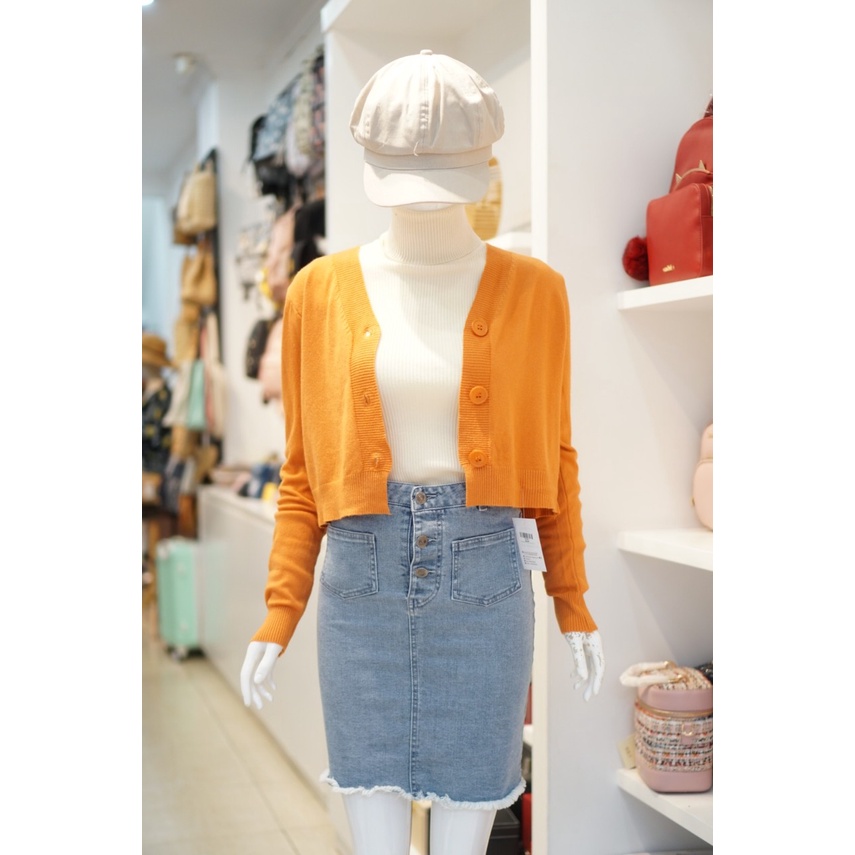 Áo len cardigan croptop nữ thời trang