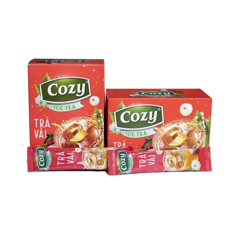 Trà Cozy Vải Hoà Tan hộp 18 gói x 15gr