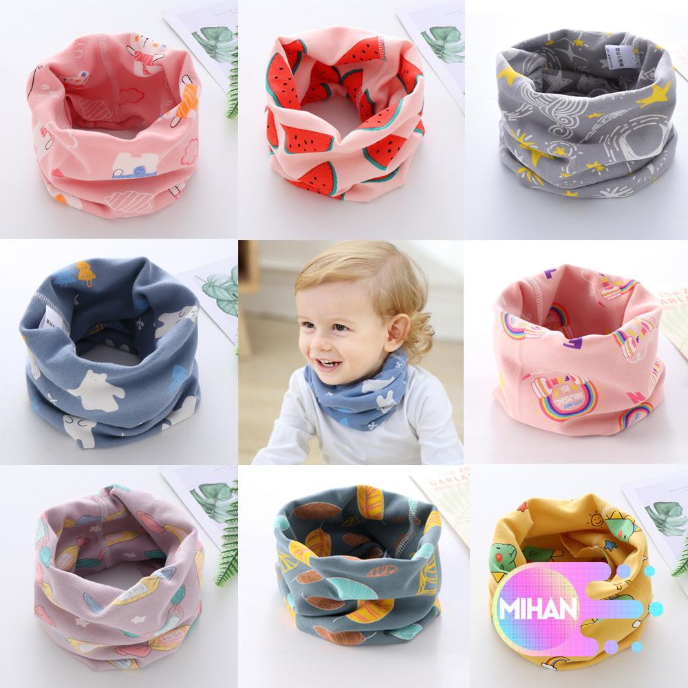 Khăn choàng cổ kiêm mặt nạ cotton chống gió in họa tiết hoạt hình dành cho trẻ em