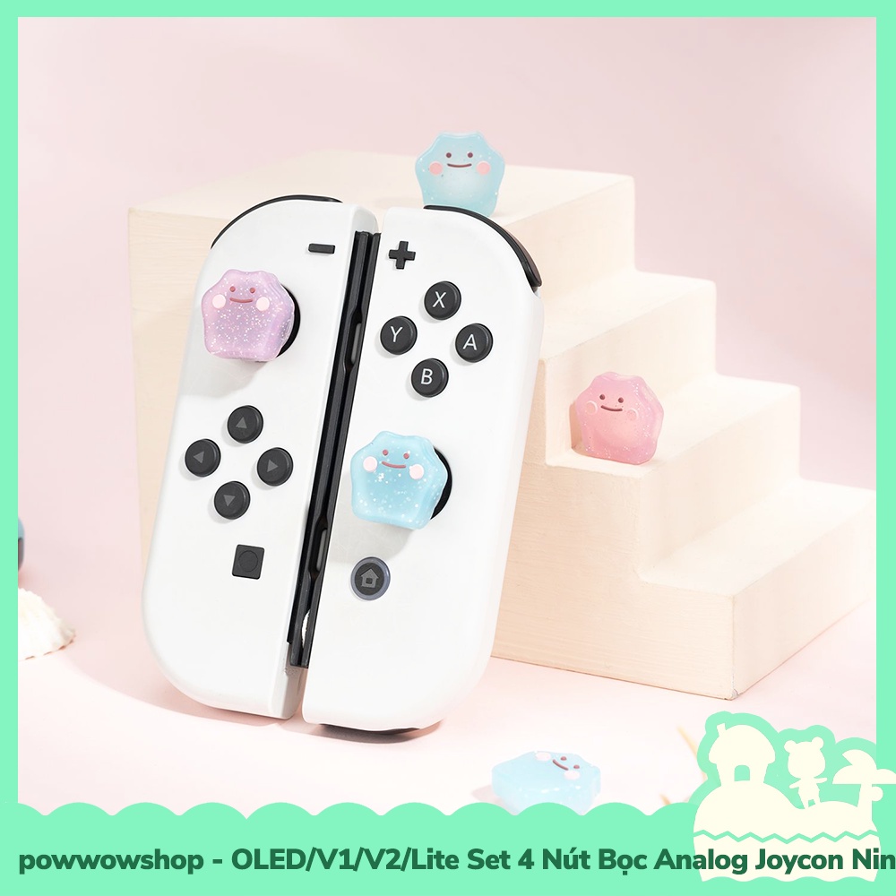 [Sẵn VN - Hỏa Tốc] Oled/V1/V2/Lite Set Bộ 4 Nút Bọc Analog Joycon Cho Máy Game Cầm Tay Nintendo Switch Phong Cách Ditto