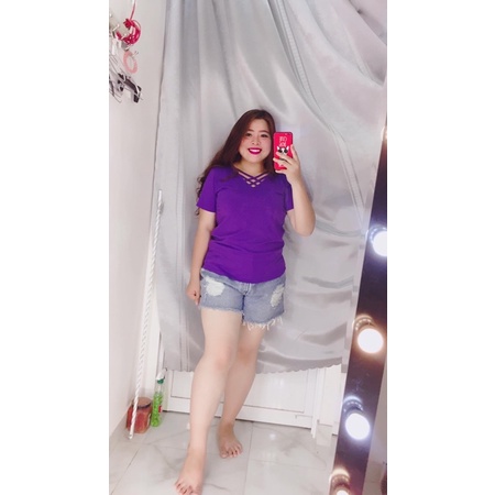 Áo thun cổ đan dây big size 60-90 kg