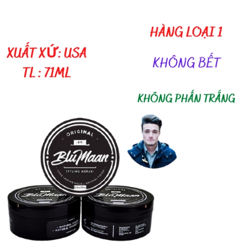 Sáp vuốt tóc , Gel tạo nếp tóc Blumaan không bết, không phấn trắng 71 ml