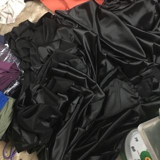 Vải phi bóng đen giãn