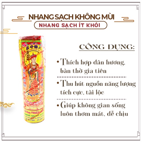 Nhang Sạch Đặc Biệt Không Mùi Không Cay Mắt Thiên Lộc An Toàn Cho Trẻ Em - 5 Tấc Bó Trung 450 Nén