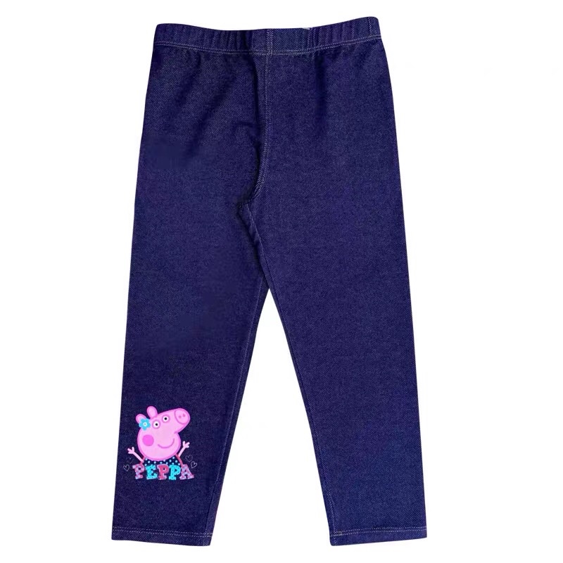 Quần dài legging bé gái Pepa pig 3-7 tuổi  Quần giả bò legging mỏng xuất dư 1121