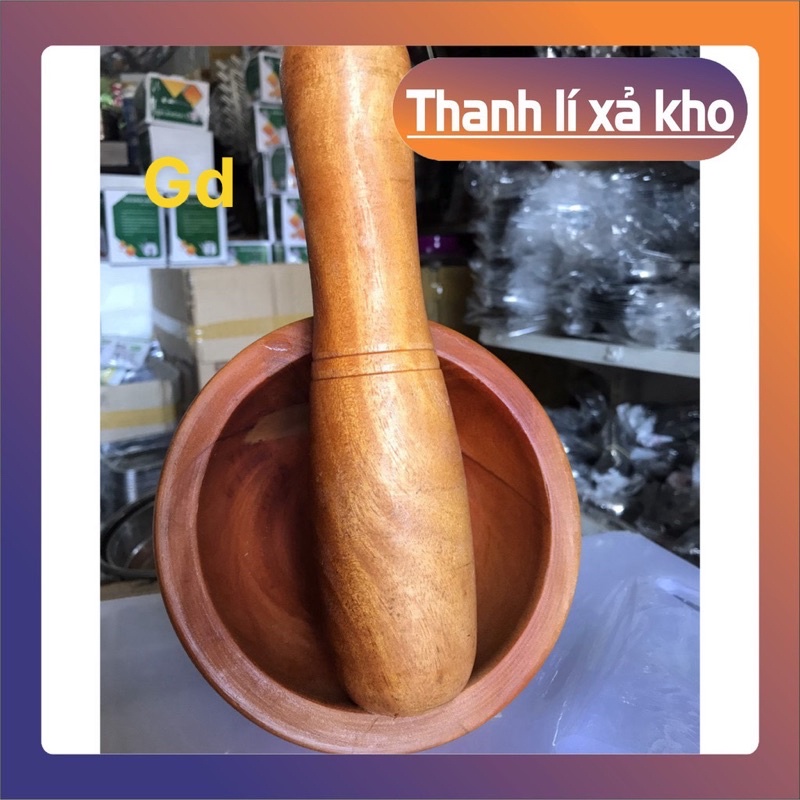 Cối chày gỗ - Bộ Cối chày bằng gỗ tự nhiên bền đẹp