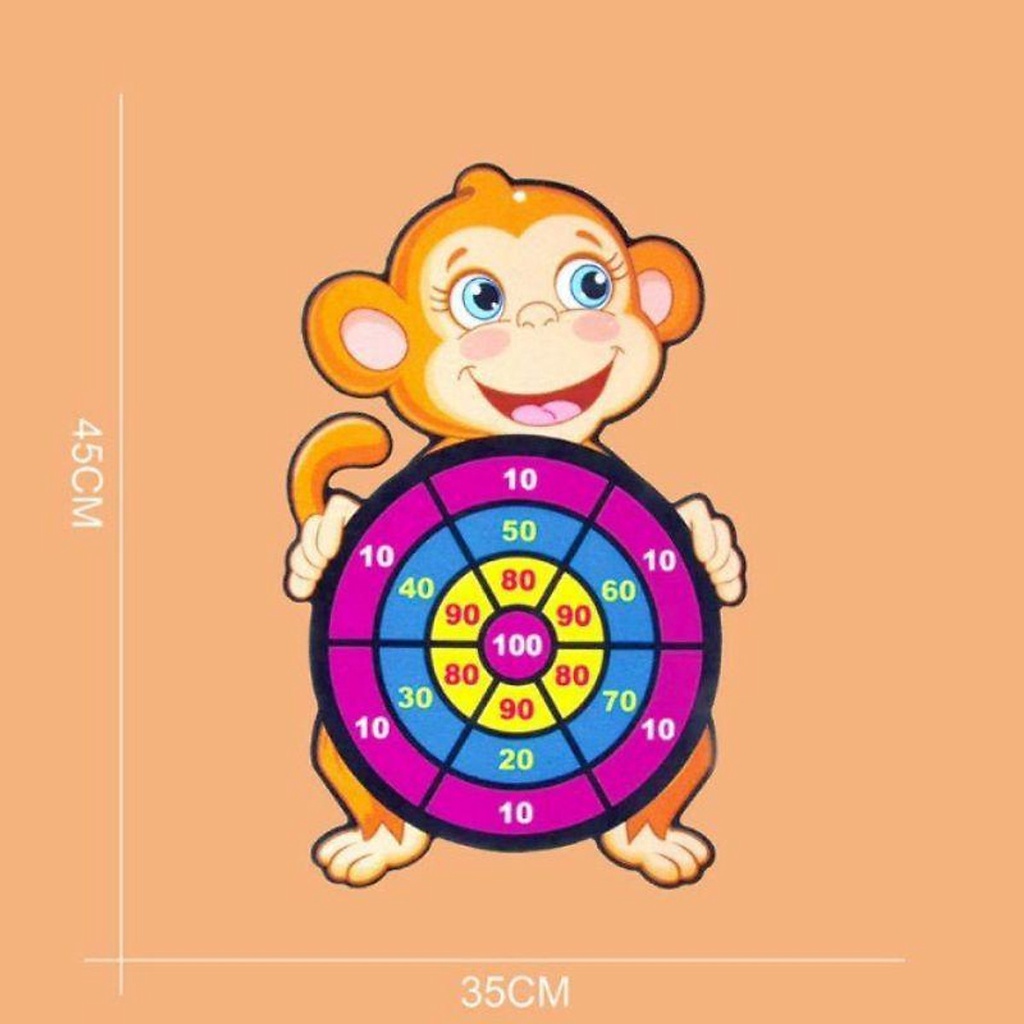 Ném Bóng Dính, Bảng Bóng Ném Dính Hình Con Vật Tặng Kèm 3 Bóng Và Móc Dính