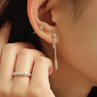 Khuyên Dây Xích Móc Thanh Trơn BẠC S925 LANN E092