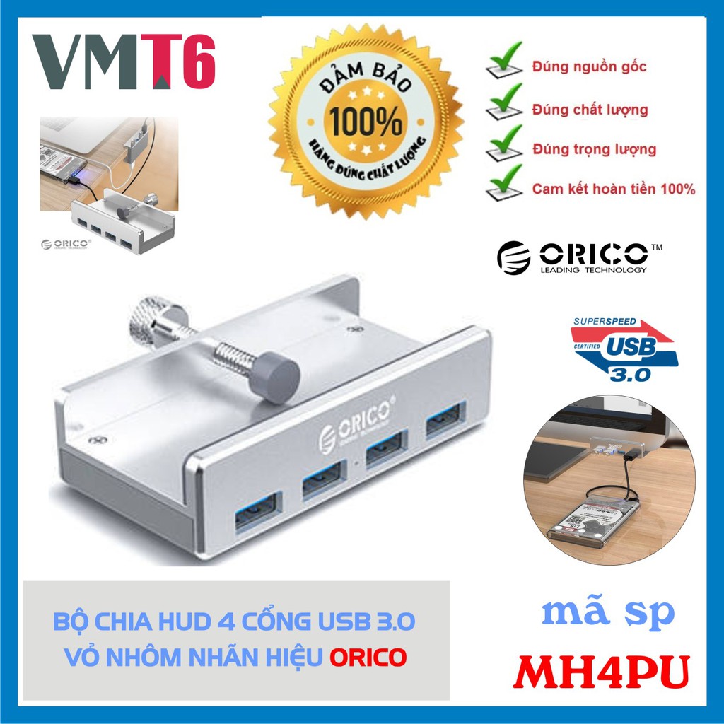 Bộ chia Hub 4 cổng USB 3.0 vỏ nhôm Orico MH4PU - Bảo hành 12 tháng !