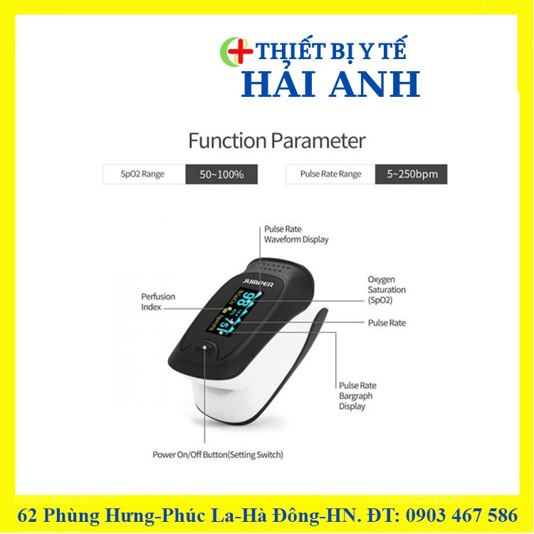 Máy Đo Nồng Độ Oxy Trong Máu Và Nhịp Tim Jumper JPD- 500D OLED Thương Hiệu Đức - Bảo Hành 24 Tháng