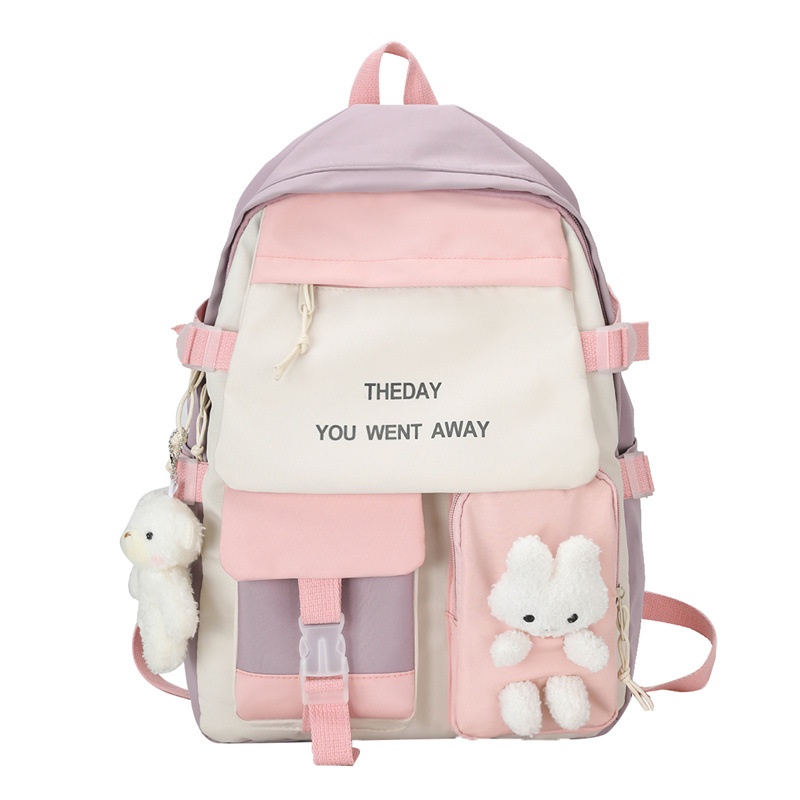 Ba lô đi học IELGY cỡ lớn phối màu ngọt ngào dễ thương