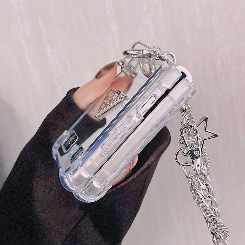 Ốp Điện Thoại Nắp Lật Mặt Gương Kèm Dây Đeo Cho Samsung Galaxy Z Flip 1/2 Z Flip1 ZFlip2 ZFlip 1