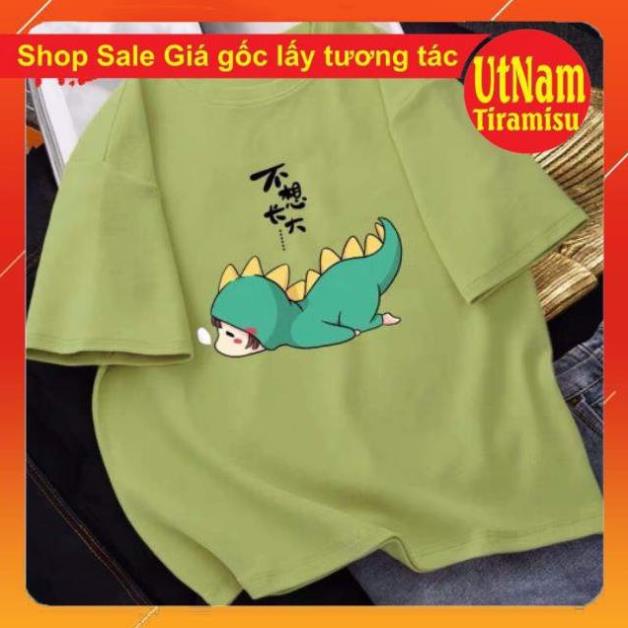 [SALE GIÁ GỐC] Áo phông Khủng long nằm sấp ngủ 🌸kiểu dáng unisex🌸Freesize 55kg🌸phong cách Hàn Quốc ! ! | BigBuy360 - bigbuy360.vn