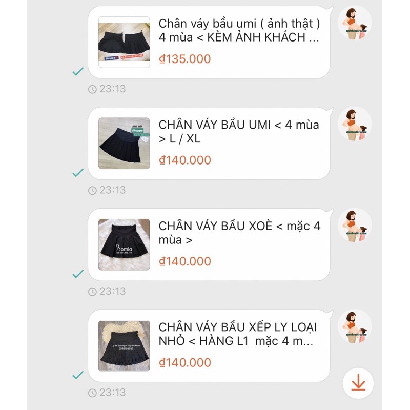 Chân váy bầu umi ( ảnh thật ) 4 mùa &lt; KÈM ẢNH KHÁCH MẶC &gt;