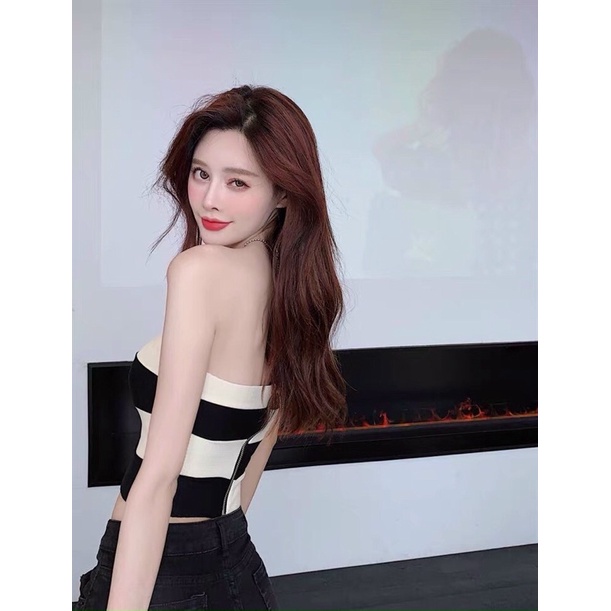 Áo len ống nữ cúp ngực cách điệu sexy khoá lưng
