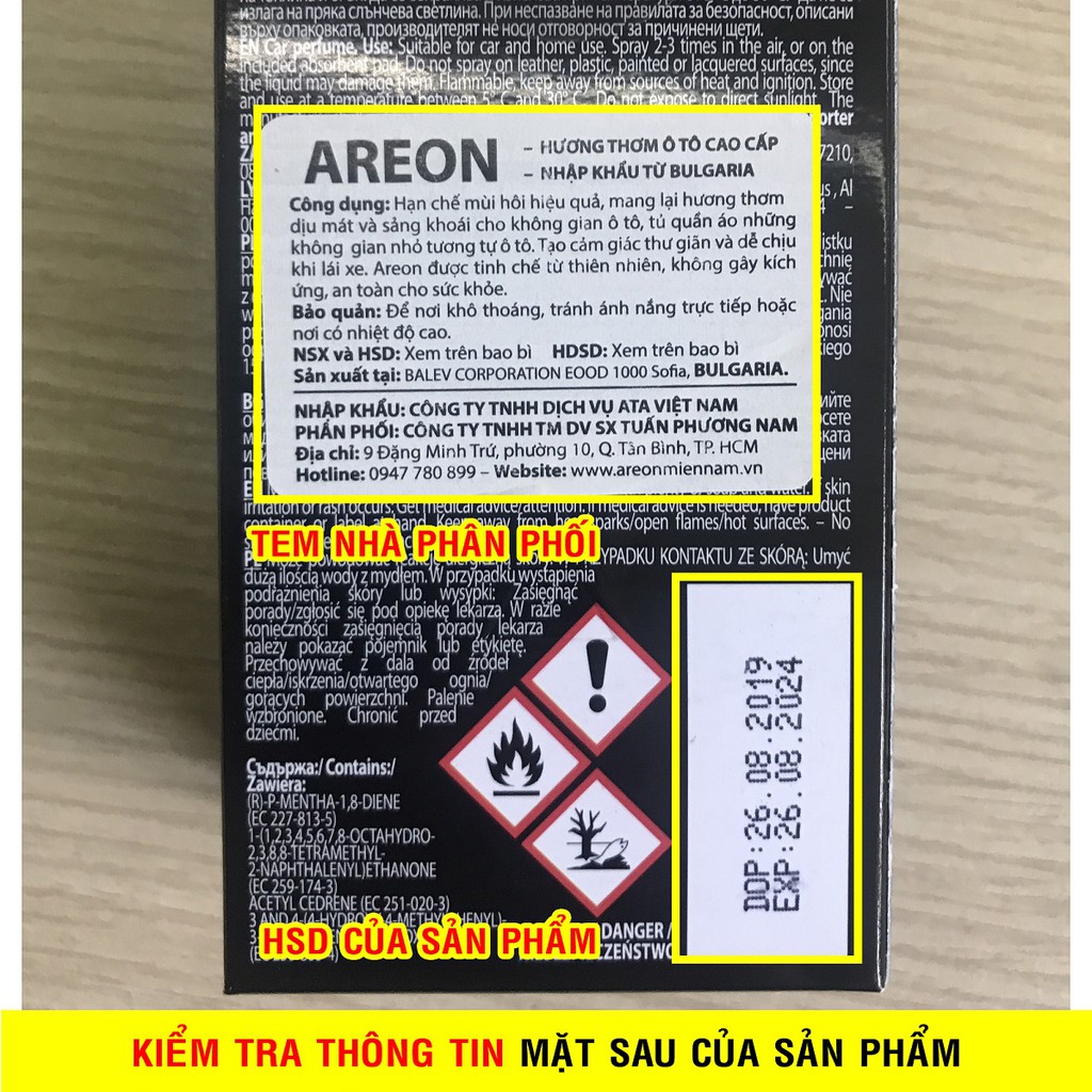 AREON CAR Perfume Nước Hoa Ô Tô Cao Cấp Dạng Xịt (nhiều mùi)