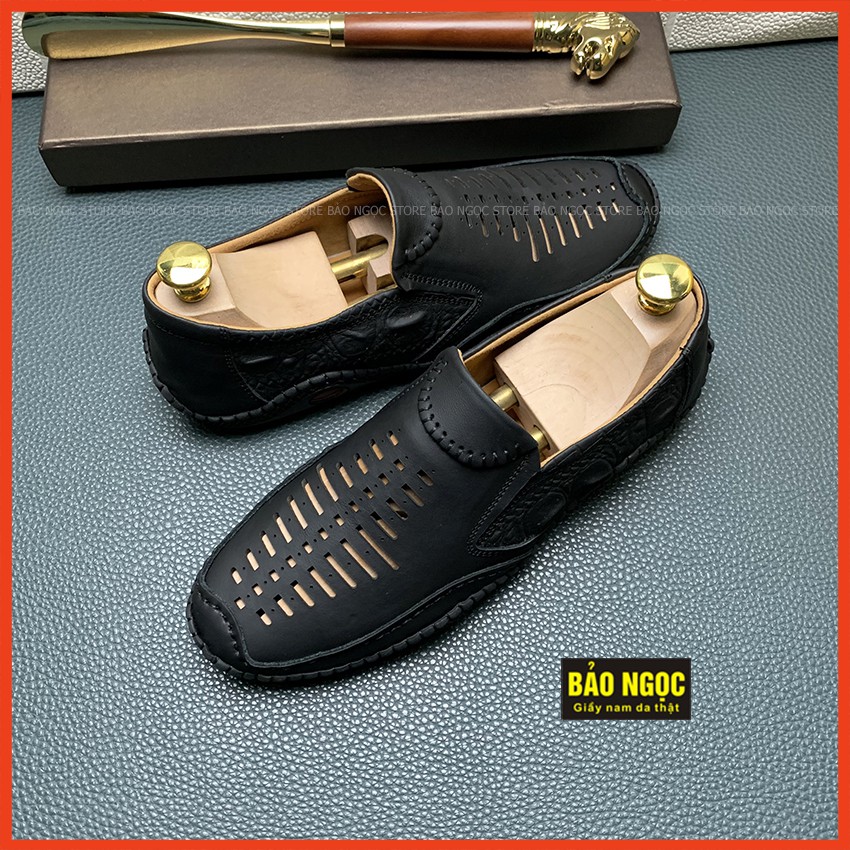 Giày lười nam cao cấp ĐẾ KHÂU CỰC BỀN ✅ Giày rọ nam mùa hè DA BÒ MỀM - THOÁNG MÁT💥 BH nổ da-bong đế 12 tháng✅ MÃ K125