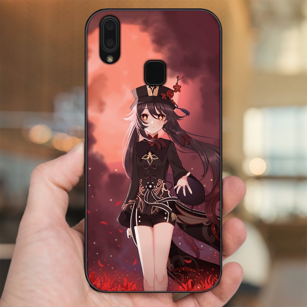 Ốp lưng Vivo Y91, Y95 viền đen in hình Hutao Genshin Impact