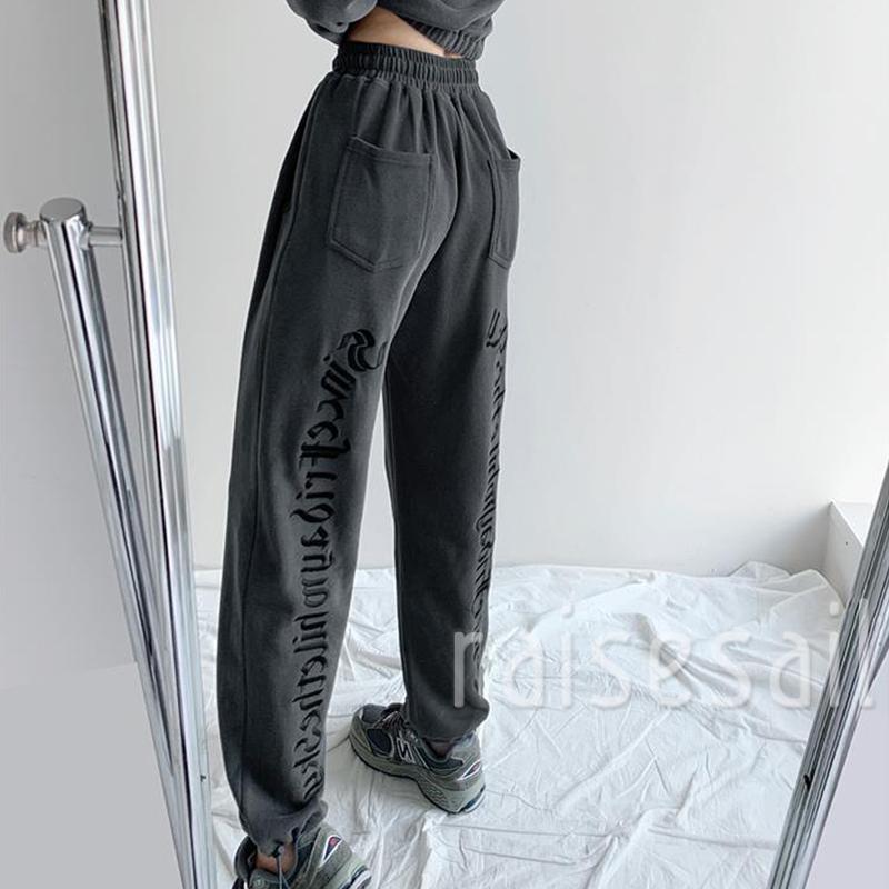 RS Quần Dài Lưng Cao In Chữ Thời Trang Cho Nữ | BigBuy360 - bigbuy360.vn