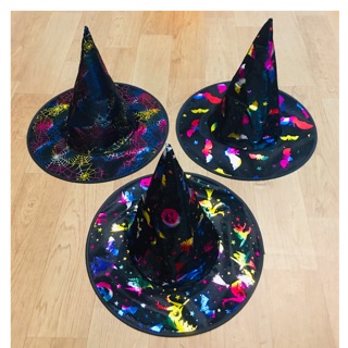 Mũ phù thủy 7 màu hoá trang HALOWEEN loại dày
