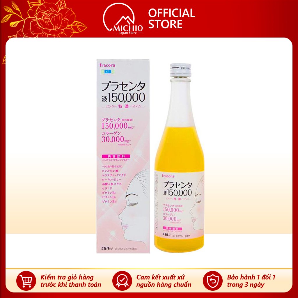 Nước uống trắng da nhau thai cừu placenta fracora 150000mg, nước uống đẹp da chống lão hóa Nhật Bản