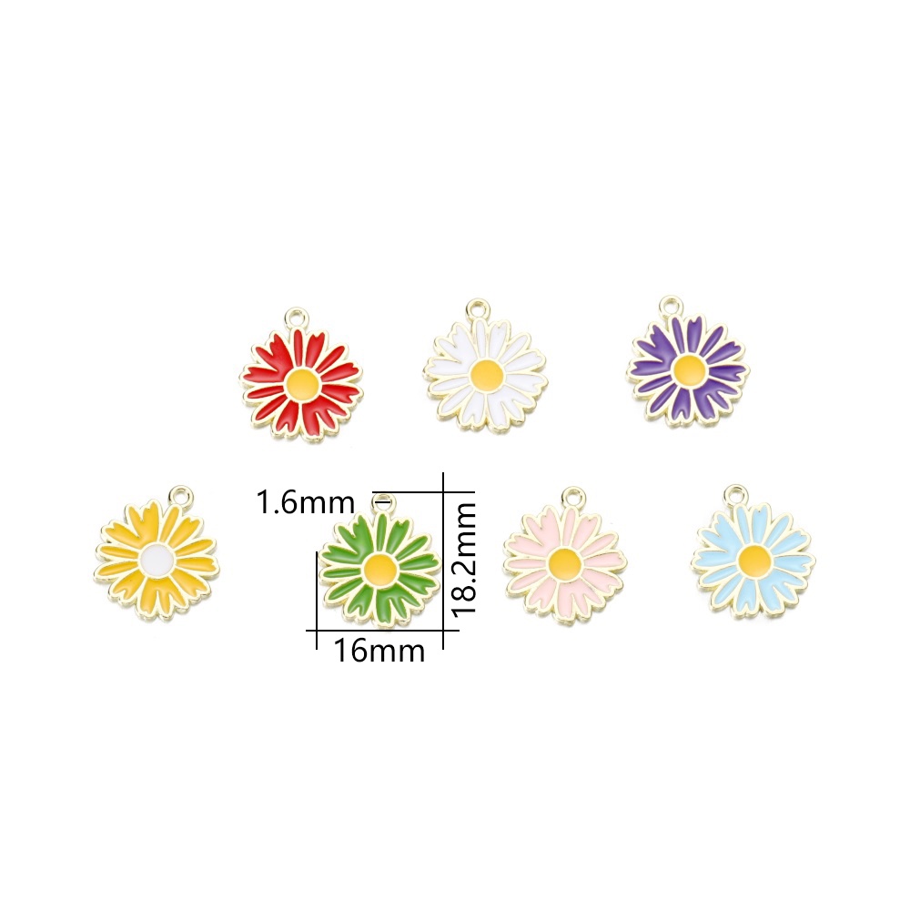 Bộ 10 mặt trang sức St.kunkka hình hoa cúc nhỏ bằng hợp kim dùng làm vòng tay / vòng cổ DIY