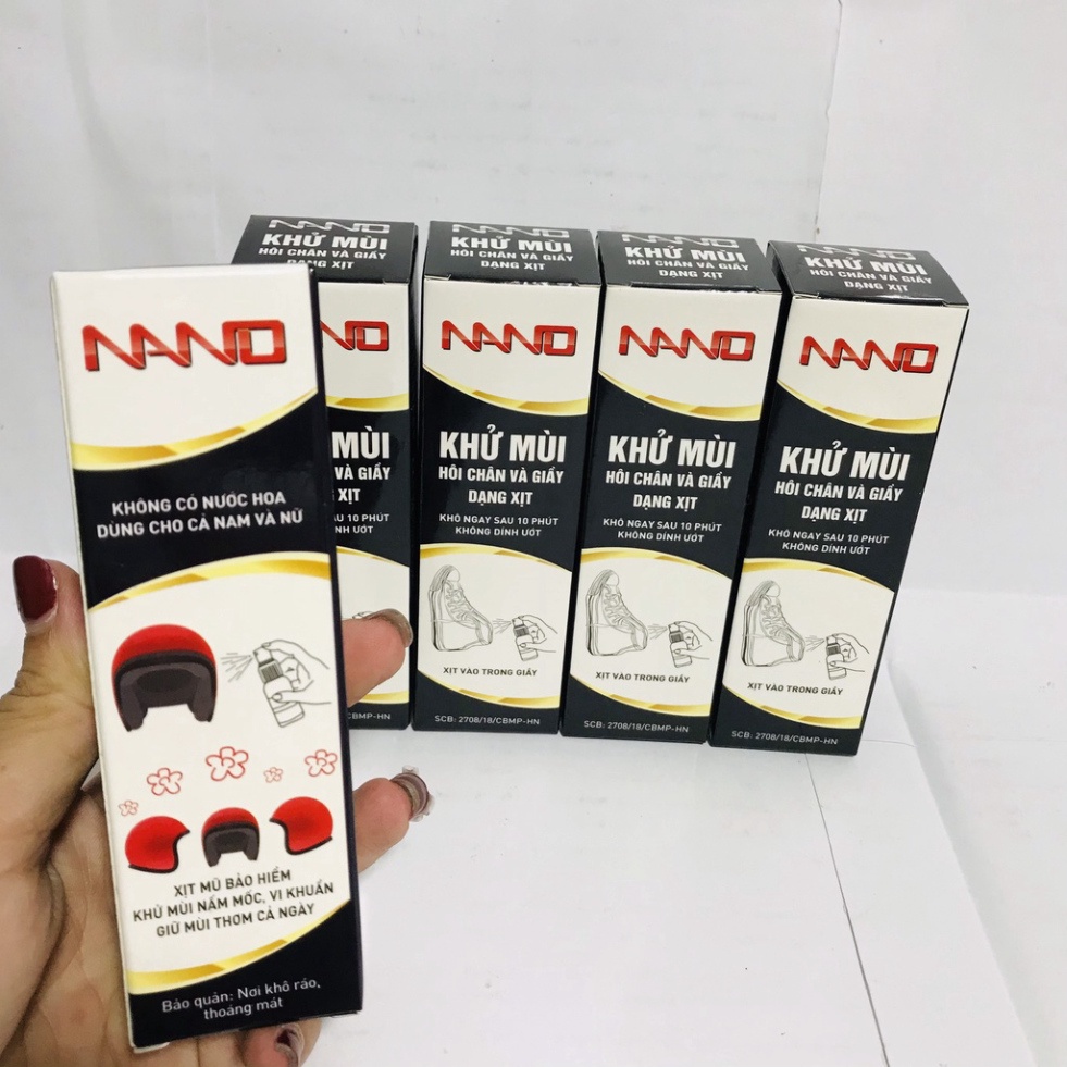 Xịt NANO Khử Mùi Hôi Chân Và Giày-Mũ Bảo Hiểm