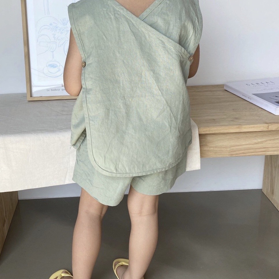 Bộ Sát Nách LINEN Cao Cấp Cho Bé Trai Và Bé Gái Phong Cách Mới