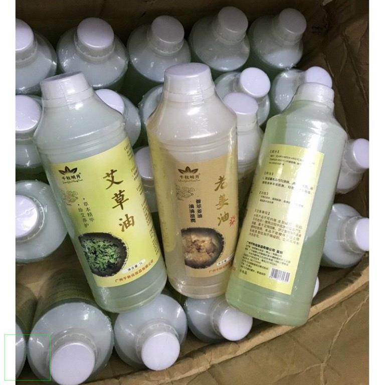 Dầu Massage body Ngải Cứu và Dầu Gừng Giảm béo, thông kinh hoạt lạc 1 lít