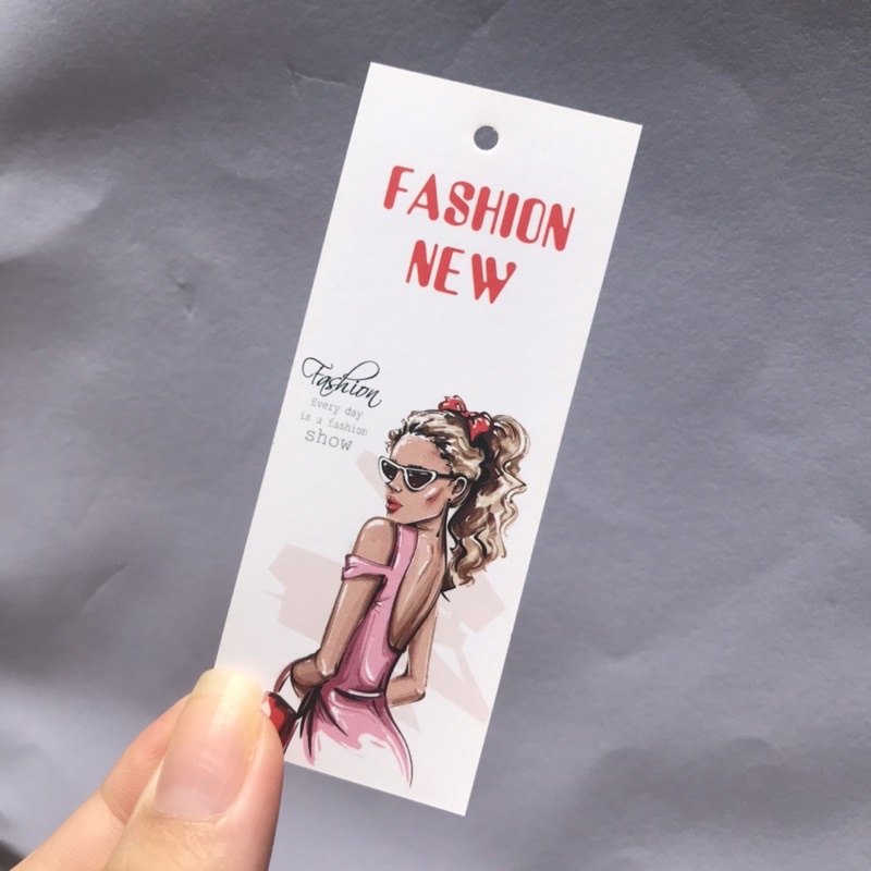 NHÃN MÁC TAG QUẦN ÁO giúp nâng cao thương hiệu quần áo - Giấy bìa cứng cán màng sang trọng 100 cái mẫu 04