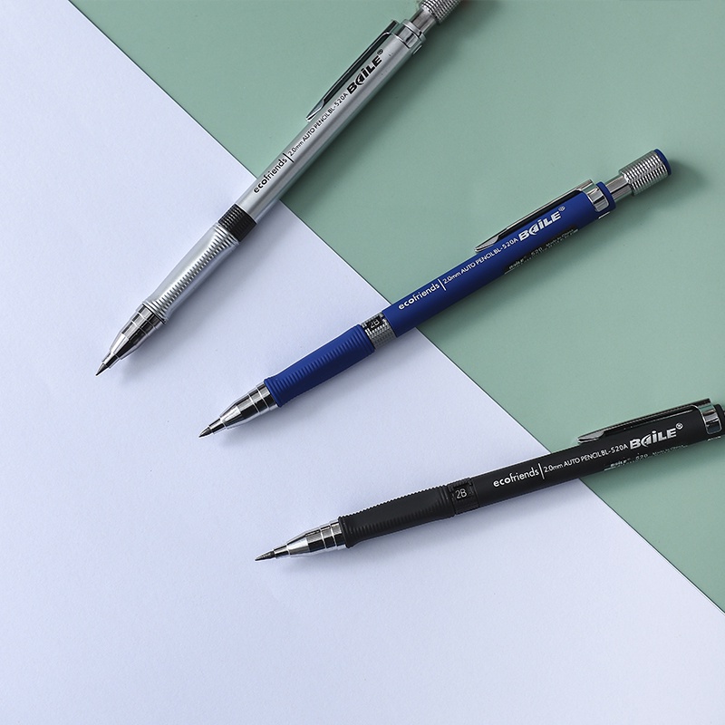 Bút chì bấm cơ 2.0mm 2B viết vẽ trơn tru xóa được dành cho văn phòng trường học