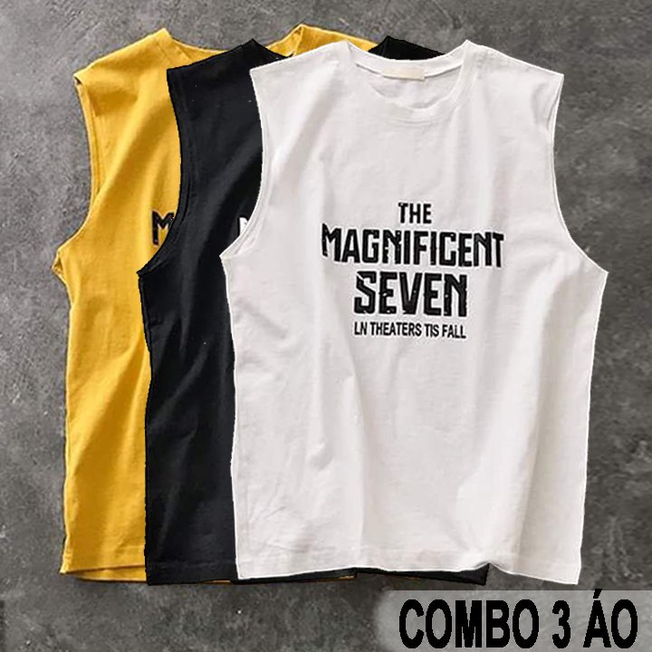 Combo 3 Áo thun ba lỗ nam, tanktop 006Tk.IN, chuẩn gym mặc nhà dạo phố - In Logo nhiều màu - Thun cotton thoáng mát