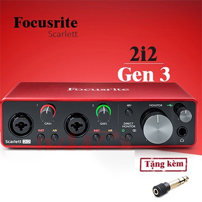 Sound card thu âm Focusrite Scarlett 2i2 (Gen3) - Soundcard cao cấp hỗ trợ livestream, thu âm chuyên nghiệp bảo hành 12t