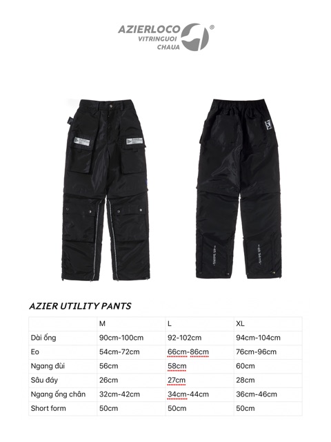 Quần dù túi hộp unisex AZIER sản phẩm sử dụng được nhiều phong cách - Hàng thiết kế chính hãng