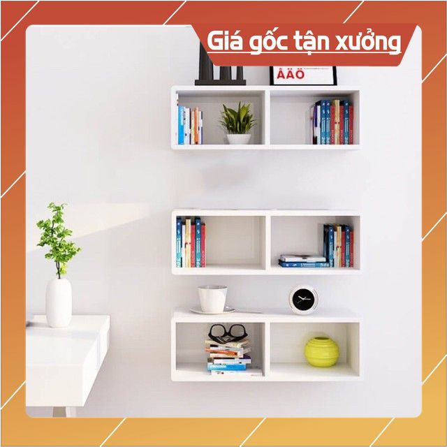 [SIÊU SALE] kệ sách treo tường mẫu 2 ngăn đơn giản tiện lợi