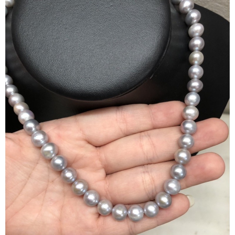 Vòng cổ màu xám 7-7.5ly có kiểm định sáng 4A