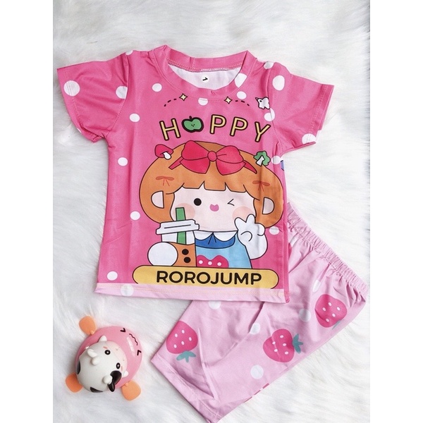 Bộ Ngố Thun Lạnh In 3D 💕LINA KIDS 💕 in 2 mặt trước sau hottrend siêu xinh đẹp cho bé gái size từ 8-19kg