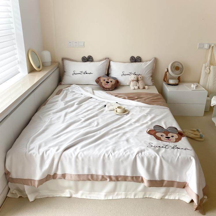 Bộ chăn ga gối cotton tencel 80s Lidaco họa tiết hoạt hình cao cấp (set 5 món)