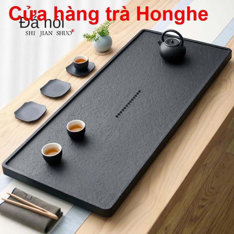 mocboShijianshuo tự nhiên đá đen khay trà gia dụng đơn giản bằng hình chữ nhật bàn nhỏ biển bộ nguyên bản