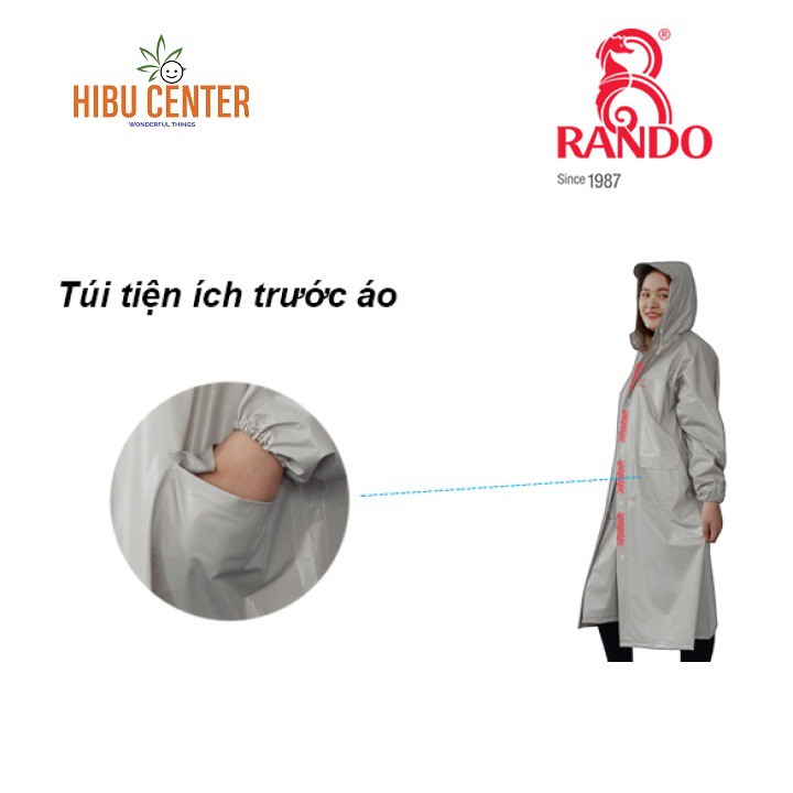 Áo Mưa RANDO Cao Cấp Bosur | Dây Kéo Tiện Lợi, Màu Sắc Hiện Đại | hibucenter