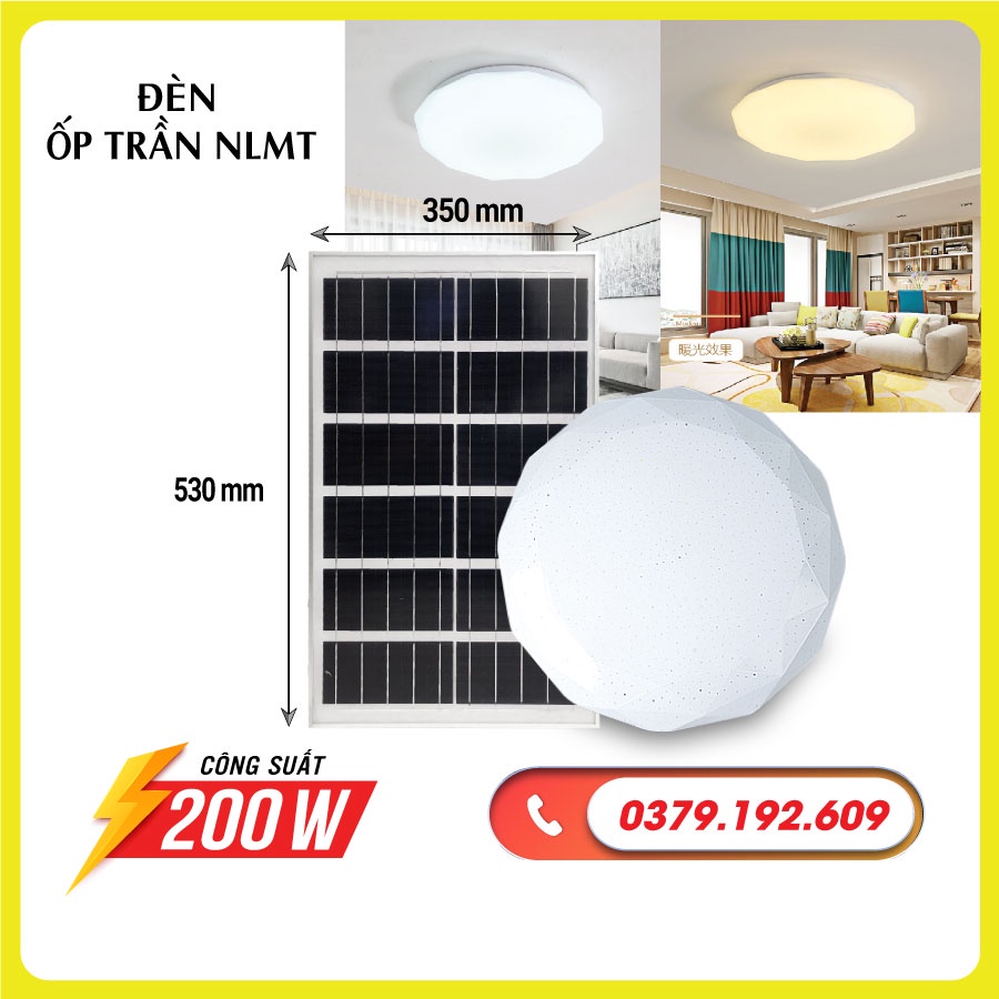 Đèn năng lượng mặt trời trong nhà, Đèn trang trí trong nhà công suất 200w Chính Hãng Tiết Kiệm Điện tuổi thọ 10 năm