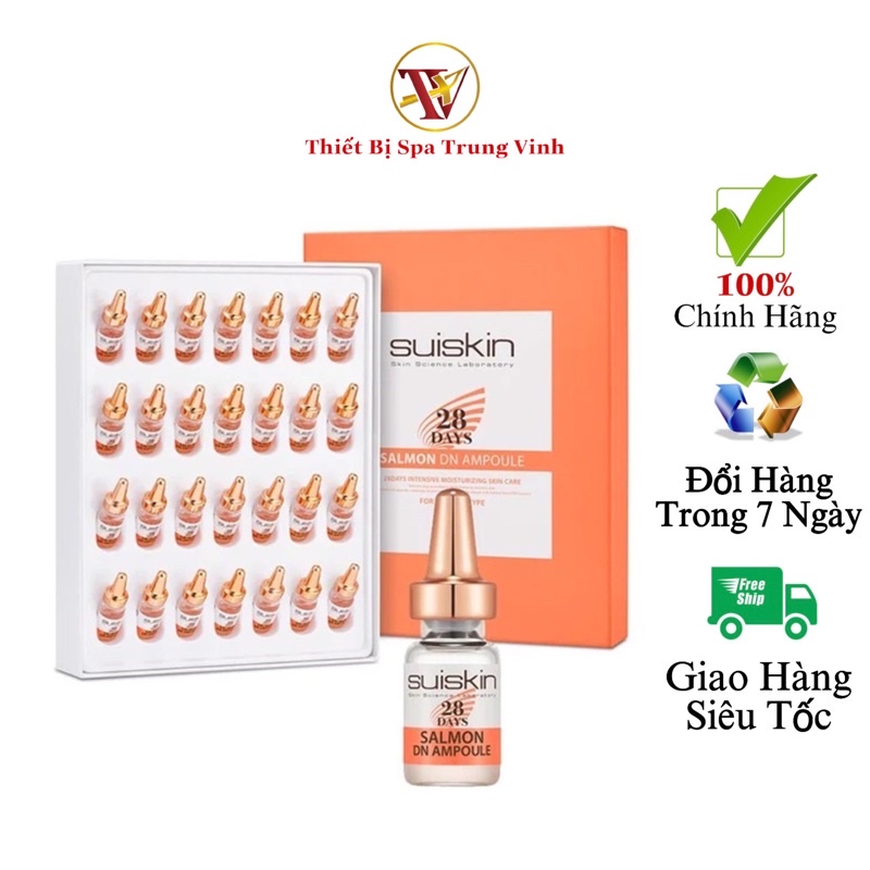 Tinh chất Tế bào gốc từ DNA cá hồi phục hồi da sau 28 ngày Serum Suiskin Salmon DN Ampoule 28 days 2ml