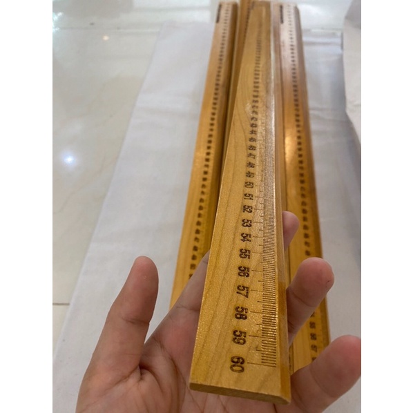 Thước gỗ sồi hàng loại 1 khắc vạch tia số rõ cho giáo viên học sinh kích thước 30cm 50cm 60cm | BigBuy360 - bigbuy360.vn
