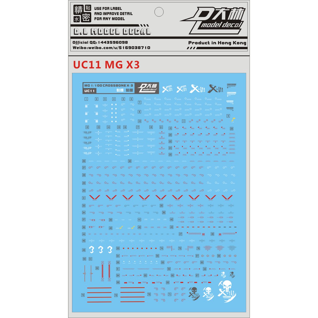 Decal nước MG 1/100 Crossbone X3