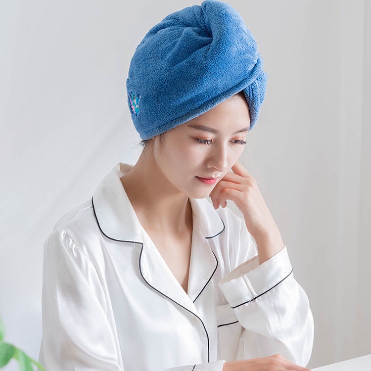 Mũ tắm gội khô mũ người lớn siêu thấm nhanh khô khăn quấn khăn turban lau khăn turban dễ thương mũ gội đầu phòng tắm