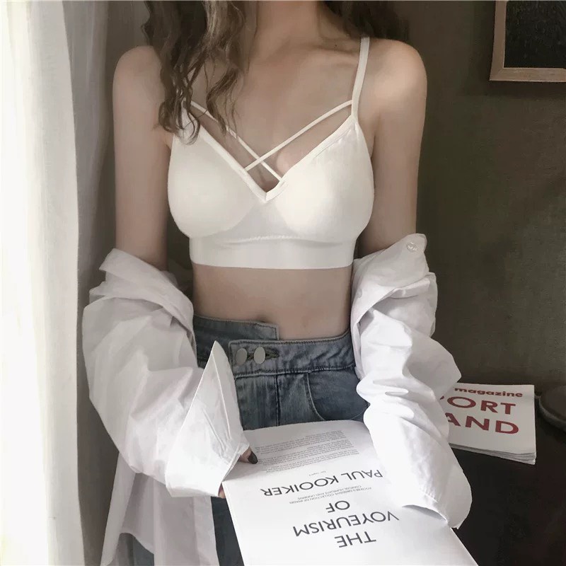 Áo bra nữ áo lót len tăm lưng đan chéo kiểu dáng thể thao trẻ trung freesize PASANA0075