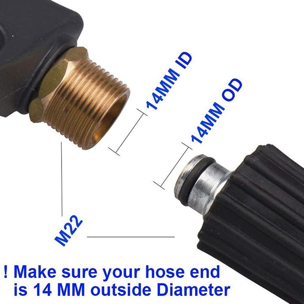 Đầu vòi xịt nước áp suất cao PECHAM M22 14mm dành cho rửa xe