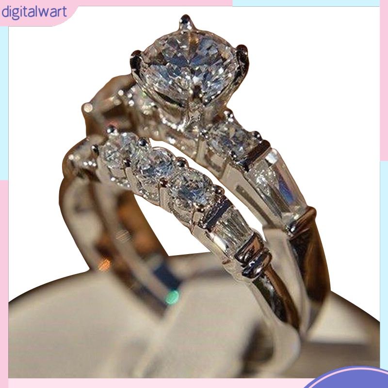 Bộ 2 chiếc nhẫn đính đá thời trang cho nữ