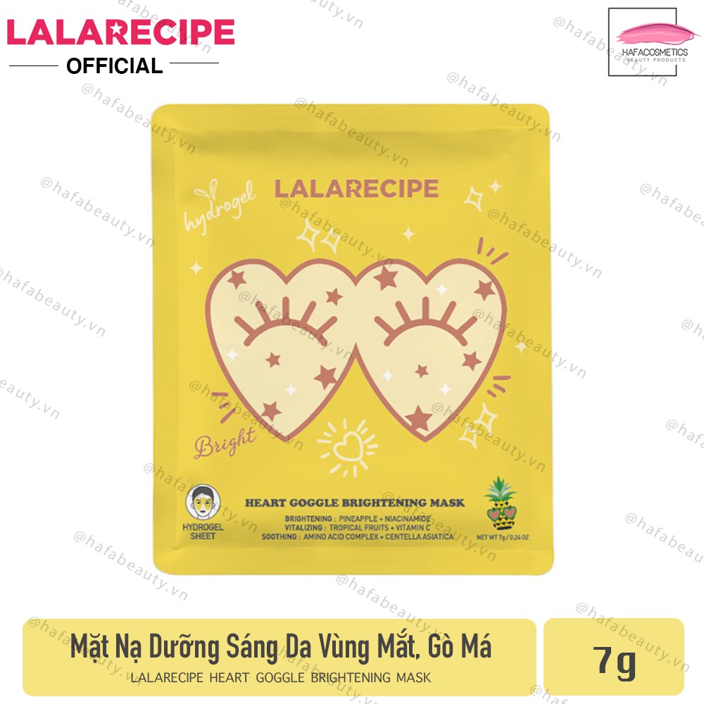 Mặt Nạ Thạch Dưỡng Trắng Sáng Da Vùng Mắt, Gò Má LALARECIPE Heart Goggle Brightening Mask 7g