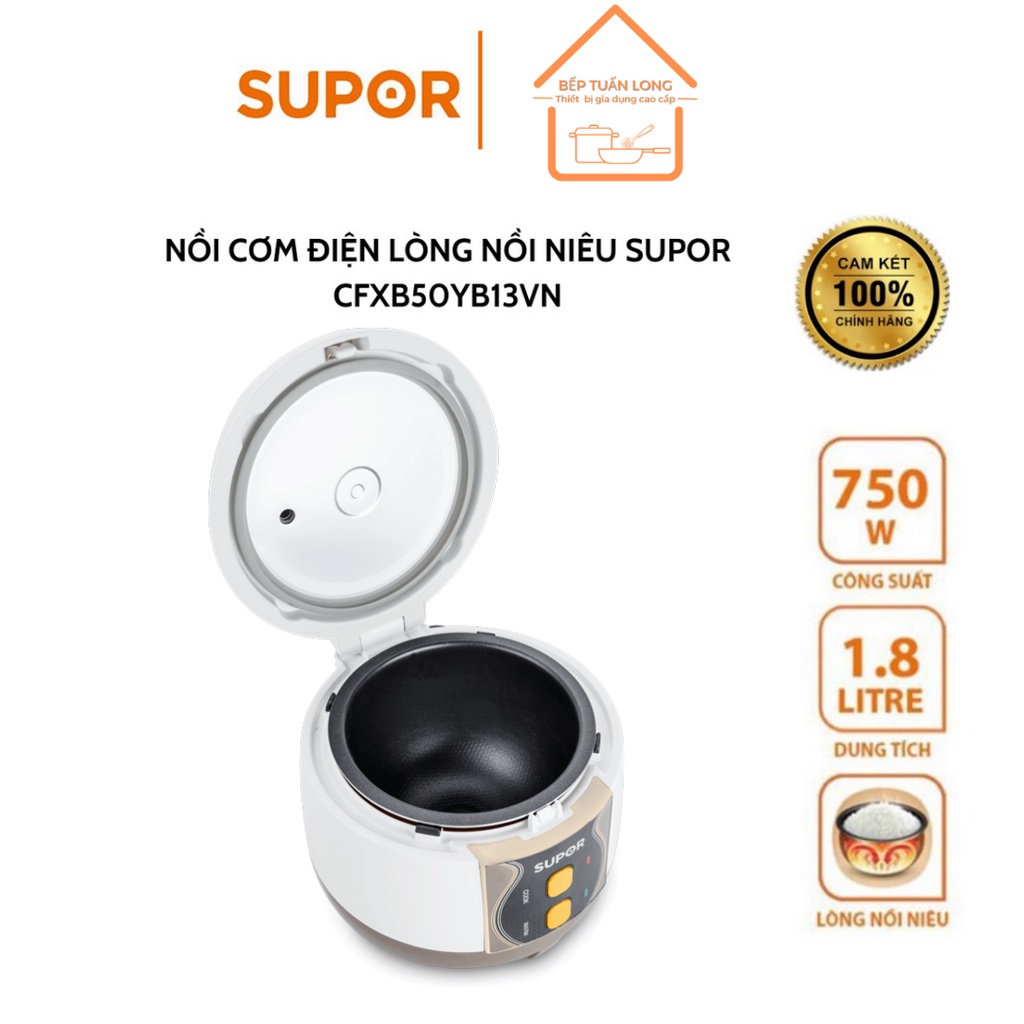Nồi Cơm Điện Lòng Niêu Supor 50YB13VN, 1,8L - Hàng Chính Hãng Bảo Hành 12 Tháng